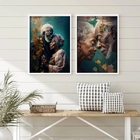 Kit 2 Quadros Decorativos Preto E Preta Velha 24x18cm - Com V