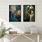 Kit 2 Quadros Decorativos Preto E Preta Velha 33x24cm - Com V