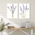 Kit 2 Quadros Decorativos Ramos Lavanda 24x18cm - Com Vidro M