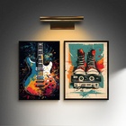 Kit 2 Quadros Decorativos Rock Aquarela 33x24cm - Com Vidro M