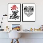 Kit 2 Quadros Decorativos São Jorge 33x24cm Moldura:madeira P