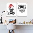 Kit 2 Quadros Decorativos São Jorge 45x34cm Moldura:madeira B