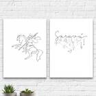 Kit 2 Quadros Decorativos São Jorge Saravá 24x18cm - Com Vidr