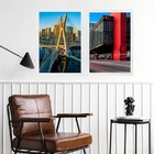 Kit 2 Quadros Decorativos São Paulo - Coloridos 33x24cm Moldu