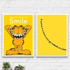 Kit 2 Quadros Decorativos Sorria! 24x18cm - Com Vidro Moldura