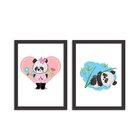 Kit 2 Quadros Decorativos Ursos Panda
