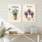 Kit 2 Quadros Decorativos Vasinhos De Lavanda 33x24cm Moldura