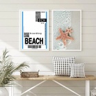 Kit 2 Quadros Decorativos Viagem Praia 24x18cm - Com Vidro Mo