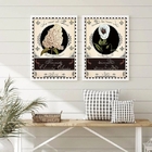 Kit 2 Quadros Decorativos Vintage Flores De Paris 24x18cm Mol