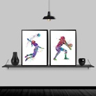 Kit 2 Quadros Decorativos Volleyball 45x34cm Moldura:madeira