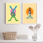 Kit 2 Quadros Decorativos Yoga- Namastê 45x34cm Moldura:madei