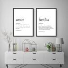 Kit 2 Quadros Definição Amor E Família 24x18cm - Com Vidro Mo