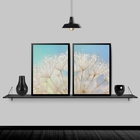 Kit 2 Quadros Dente De Leão Céu Azul 24x18cm Moldura:madeira