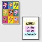 Kit 2 Quadros Dentista Pop Arte 45x34cm Moldura:madeira Preta