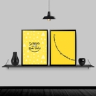 Kit 2 Quadros Dentista Sorriso Amarelo 45x34cm - Com Vidro Mo