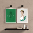 Kit 2 Quadros Deusa Grega Hera- Deusa Das Mulheres 24x18cm -