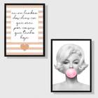 Kit 2 Quadros Dias Em Que Orei Chiclete 33x24cm - Com Vidro M