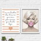 Kit 2 Quadros Dias Em Que Orei Chiclete 33x24cm Moldura:madei