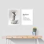 Kit 2 Quadros Divertidos Banheiro - Boi 33x24cm - Com Vidro M