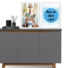 Kit 2 Quadros Divertidos Banheiro - Girafa 45x34cm Moldura Pr