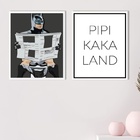 Kit 2 Quadros Divertidos Banheiro Herói No Vaso 45x34cm Moldu