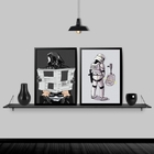 Kit 2 Quadros Divertidos Banheiro Masculino 45x34cm - Com Vid