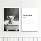 Kit 2 Quadros Divertidos Banheiro - Porquinho 24x18cm Moldura