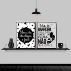 Kit 2 Quadros Divertidos Para Banheiro 24x18cm Moldura:madeir