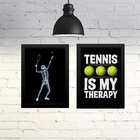 Kit 2 Quadros Divertidos Tênis Terapia 24x18cm Moldura:madeir