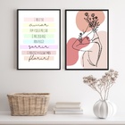 Kit 2 Quadros É Preciso Paz- Mulher 24x18cm Moldura:madeira P