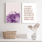 Kit 2 Quadros Energias Positivas- Cristais Abundância 24x18cm