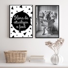 Kit 2 Quadros Engraçados Banheiro - Sharpeei 33x24cm Moldura: