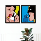 Kit 2 Quadros Engraçados Para Banheiro Unissex 24x18cm - Com