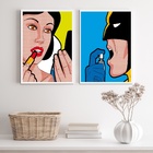 Kit 2 Quadros Engraçados Para Banheiro Unissex 33x24cm - Com