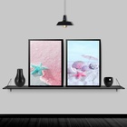 Kit 2 Quadros Estrela Do Mar Rosa E Azul 33x24cm - Com Vidro