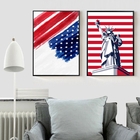 Kit 2 Quadros Eua - Bandeira E Estátua Liberdade 24x18cm - Co