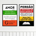 Kit 2 Quadros Evangélicos Amor E Perdão 45x34cm - Com Vidro M