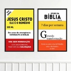 Kit 2 Quadros Evangélicos Jesus E Bíblia 33x24cm - Com Vidro