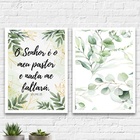 Kit 2 Quadros Evangélicos Salmo 23 45x34cm Moldura:madeira Pr