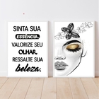 Kit 2 Quadros Extensão De Cílios Valorize seu olhar 45x34cm -