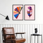 Kit 2 Quadros Fashion Estampas Diversas 45x34cm Moldura Preta