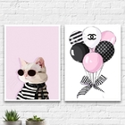 Kit 2 Quadros Fashion Marca Famosa 33x24cm - Com Vidro Moldur