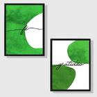 Kit 2 Quadros Fé E Gratidão Verde 33x24cm Moldura:madeira Bra
