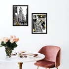 Kit 2 Quadros Figurativos New York - Preto Amarelo 24x18cm Mo