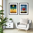 Kit 2 Quadros Flores Salvador Dalí  - 60x48cm Moldura:madeira