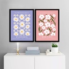 Kit 2 Quadros Flower Market - Florida E Milão 45x34cm - Com V