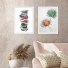 Kit 2 Quadros Folhas Secas - Candy Colors 45x34cm Moldura:mad