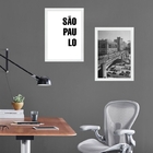 Kit 2 Quadros Foto Antiga São Paulo 33x24cm - Com Vidro Moldu