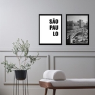 Kit 2 Quadros Foto Antiga São Paulo 45x34cm Moldura:madeira P