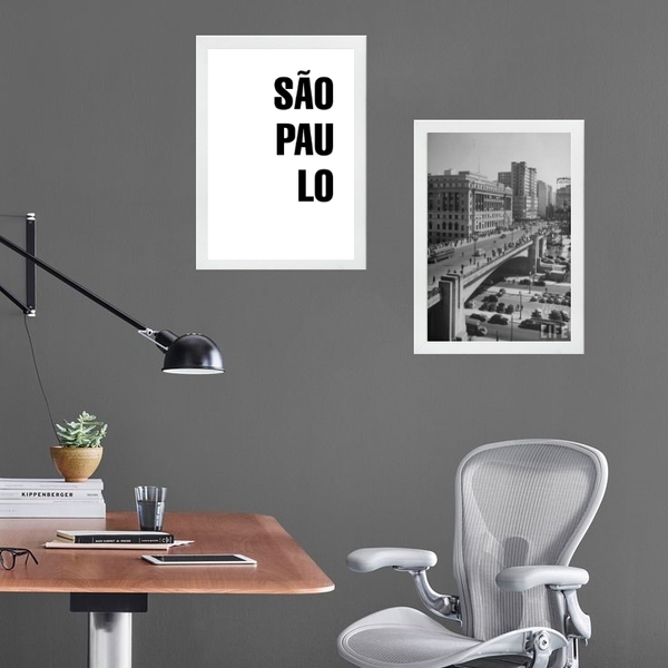 Kit 2 Quadros Foto Antiga São Paulo 45x34cm Moldura:madeira P